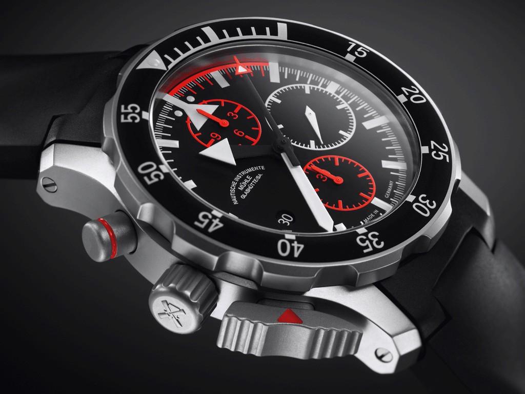德国表：穆勒格拉苏蒂（Muehle-Glashutte）-Nautical Wristwatches系列 M1-41-33-KB 男士机械表