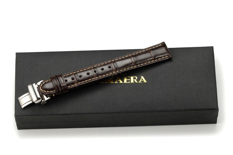 美国时尚品牌Chimaera 美洲鳄系列 CE-18-05-BK50 鳄鱼皮竹节纹表带