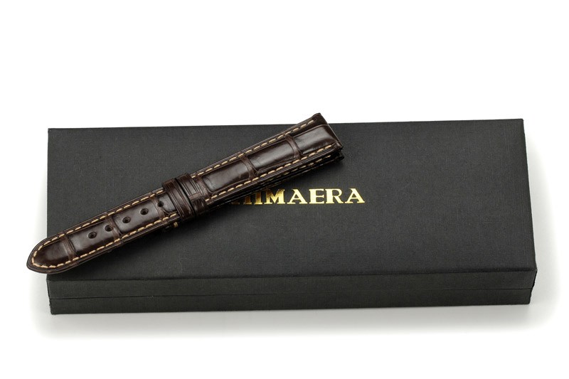 美国时尚品牌Chimaera 美洲鳄系列 CE-18-05-W 鳄鱼皮竹节纹表带
