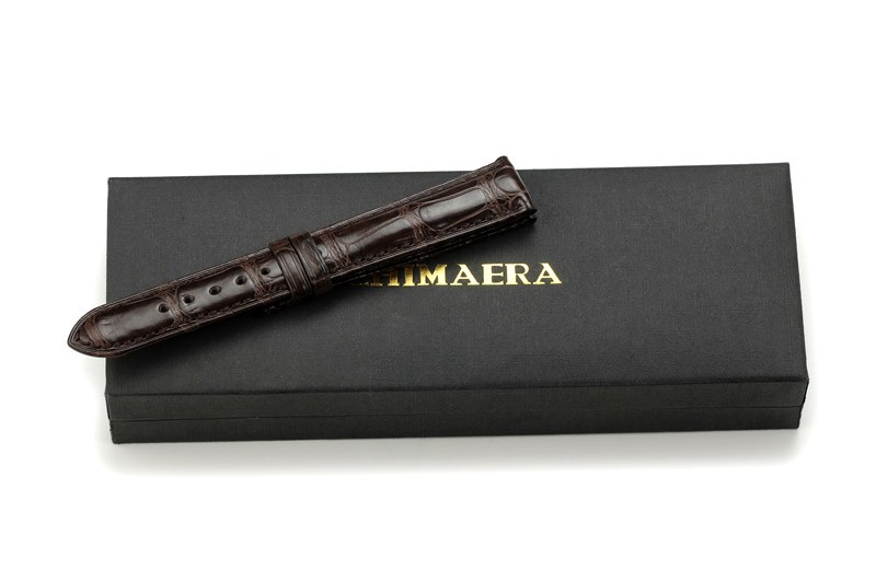 美国时尚品牌Chimaera 美洲鳄系列 CE-18-06-W 鳄鱼皮竹节纹表带