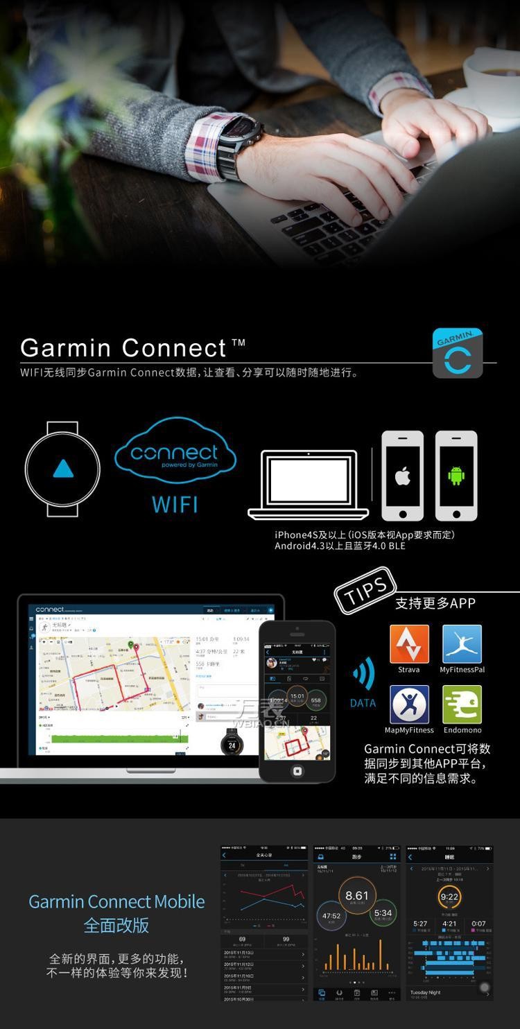 佳明Garmin-fenix chronos系列 fenix chronos 商务皮表带 多功能GPS户外手表