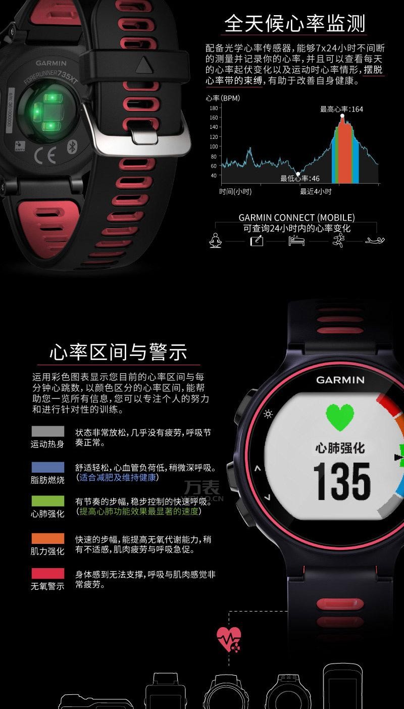 佳明Garmin-Forerunner系列 Forerunner 735XT 多功能GPS户外手表