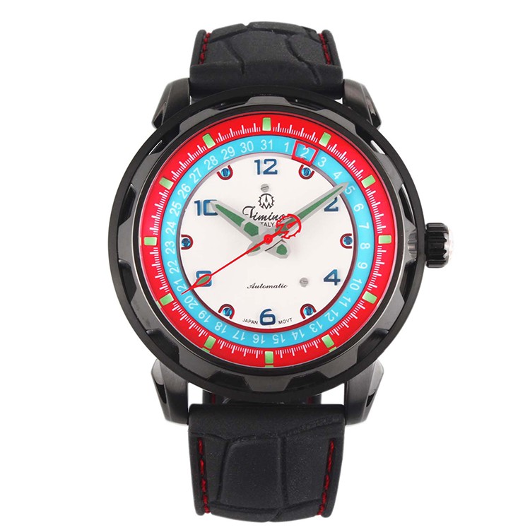 意大利品牌：天铭（Timing）8216SX-B（白色盘红色圈）机械男表