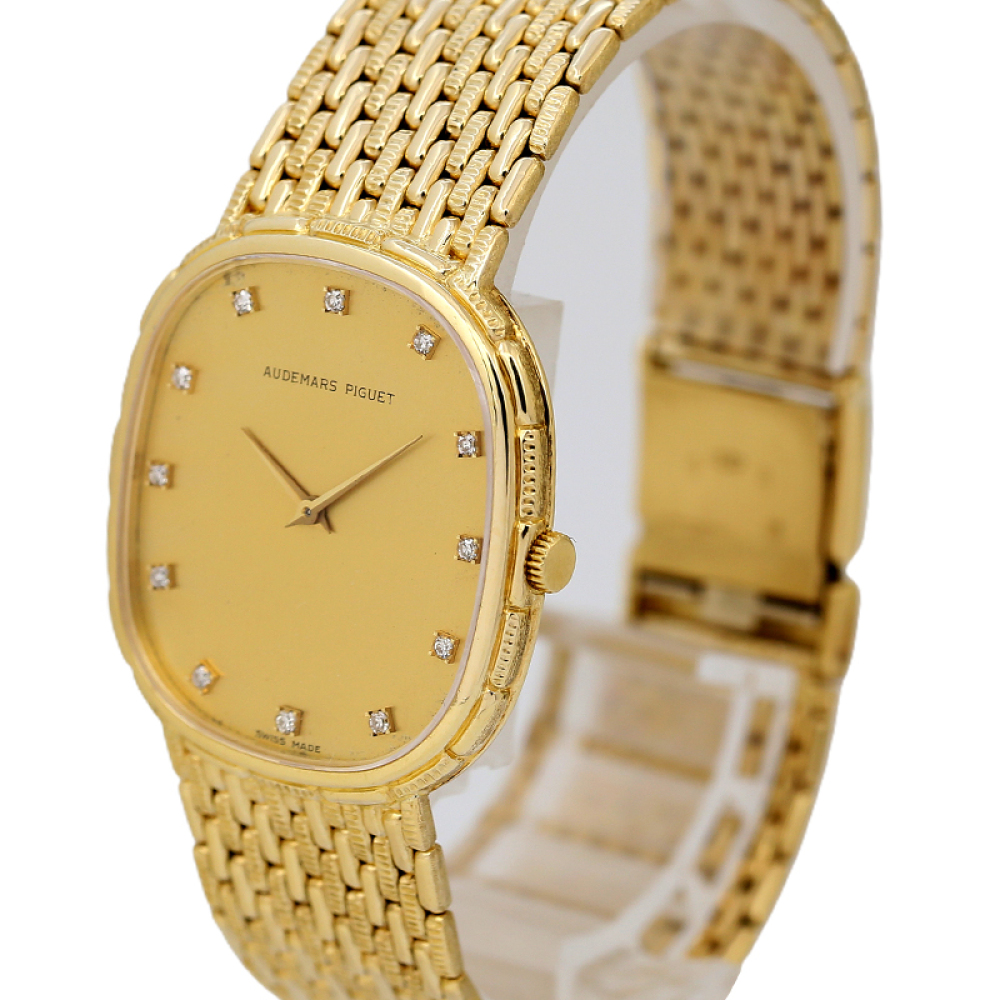 二手95新爱彼18k黄金手动机械手表价格,值多少钱?