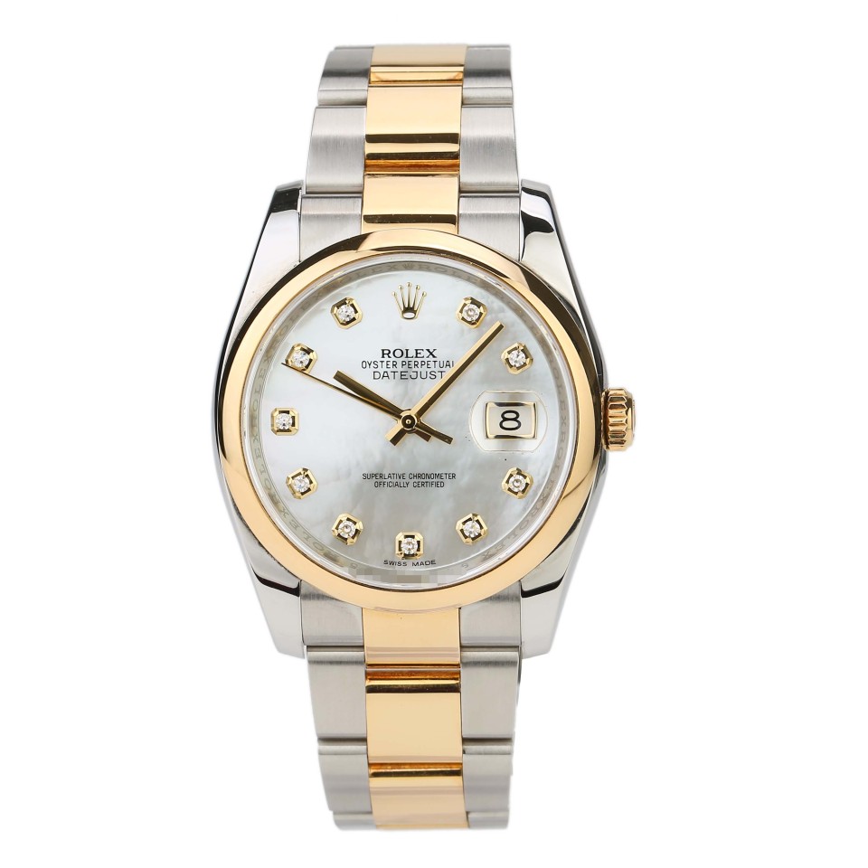 二手95新劳力士116203白贝母盘镶钻手表价格,值多少钱?