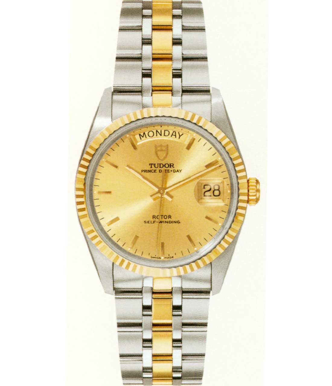 帝舵男士金色表盘条形大三针手表【正品】_帝舵男士金色表盘条形大三