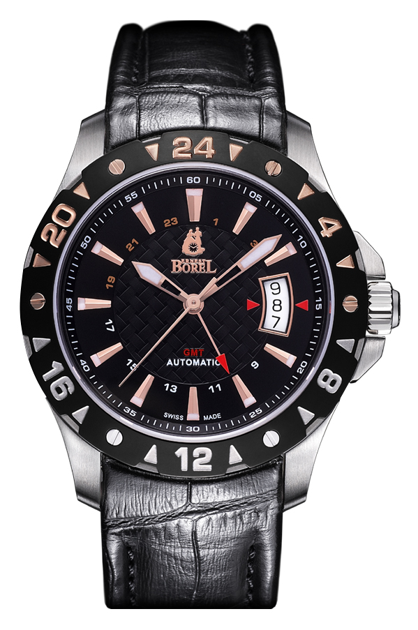 依波路5000-10,000男士黑色表盘真皮手表【正品】_依